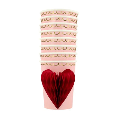 Honeycomb Heart Cups Set of 8