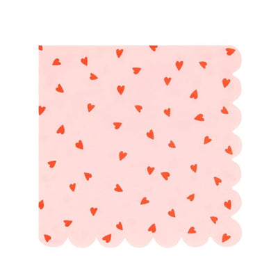 Heart Pattern Napkins Large Set of 16