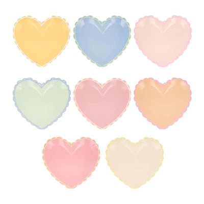 Pastel Heart Plates Small Set of 8