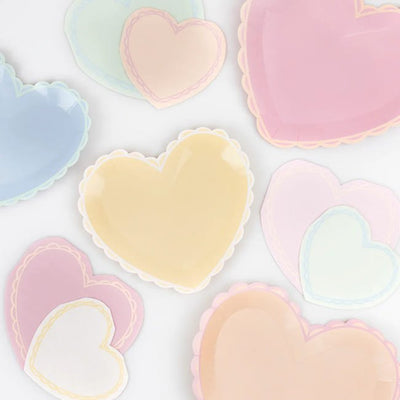 Pastel Heart Plates Large Set of 8