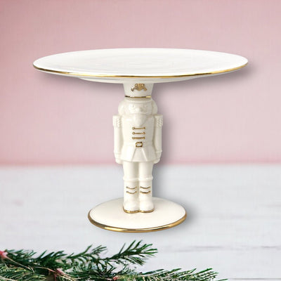 White & Gold Nutcracker Porcelain Serving Tray