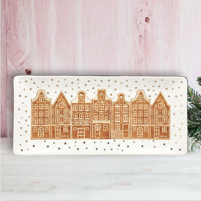 Gingerbread Brownstone Porcelain Platter 40cm