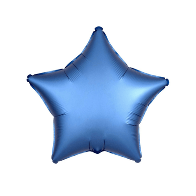 19" Satin Luxe Azure Blue Star Foil Balloon