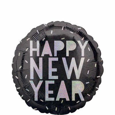 18" Happy New Year Holographic Foil Balloon