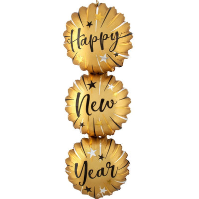 New Year Satin Supershape Foil Balloon 96cm