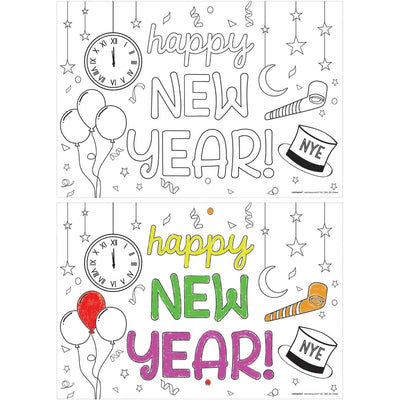 New Years Eve Coloring Placemats Set of 24