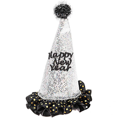 Happy New Year Party Hat Iridescent Hair Clip