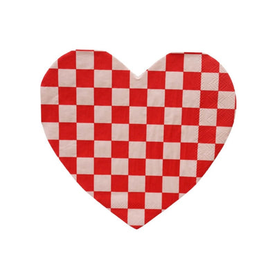Check Mate Heart Napkins Large Set of 20