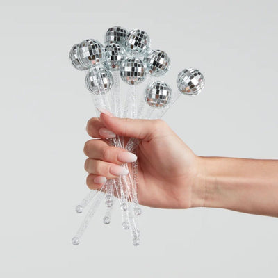 Disco Ball Reusable Drink Stirrers Set of 10