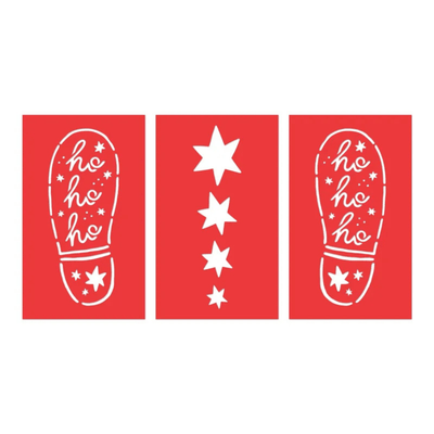 Santa's Footprint Stencils Set of 3