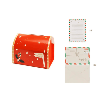 Santa's Mailbox with 5 Letters & Envelopes