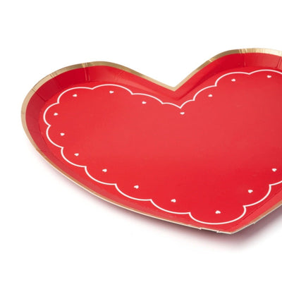 Elegant Valentine Heart Shaped Plates Set of 8
