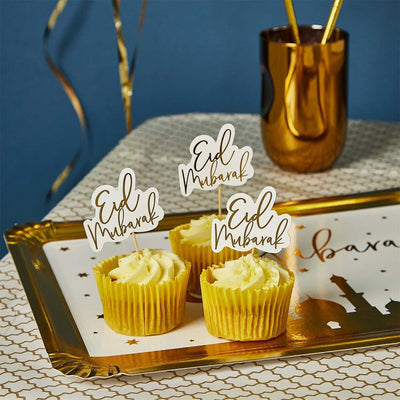 Eid Food Pick Gold Foiled Set of 12