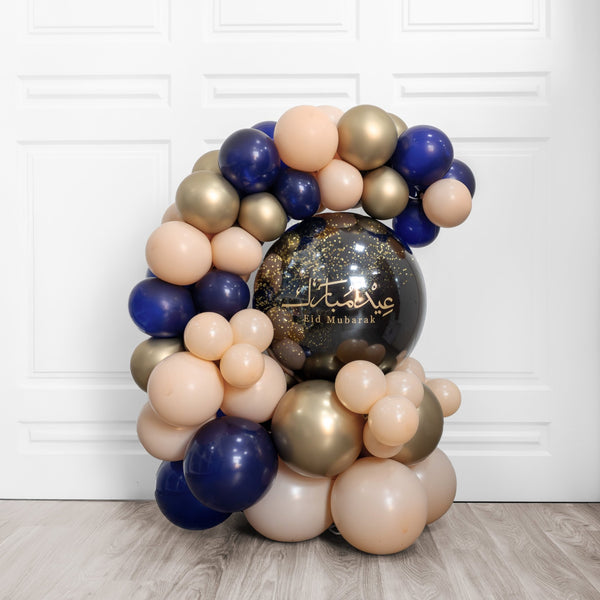 Eid Mubarak Bubble Balloon Crescent Moon Pillar