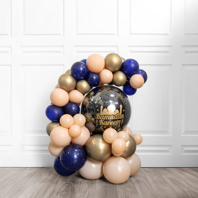 Ramadan Kareem Bubble Balloon Crescent Moon Pillar