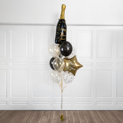 Champagne, Confetti & Stars New Years Balloon Bouquet