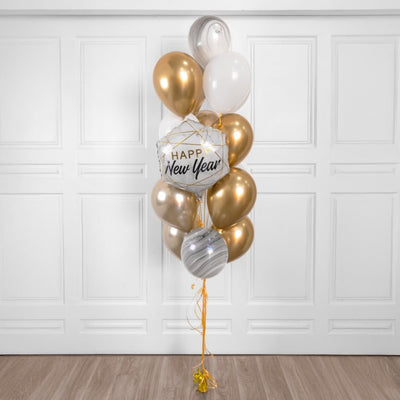 Marble & Gold Happy New Years Balloon Boouquet