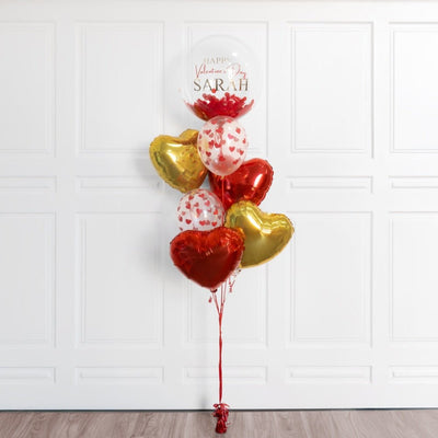 Personalized Bubble Balloon & Hearts Combo