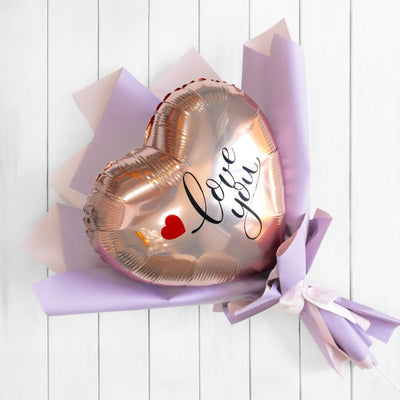 Love You Heart Foil Balloon Bouquet