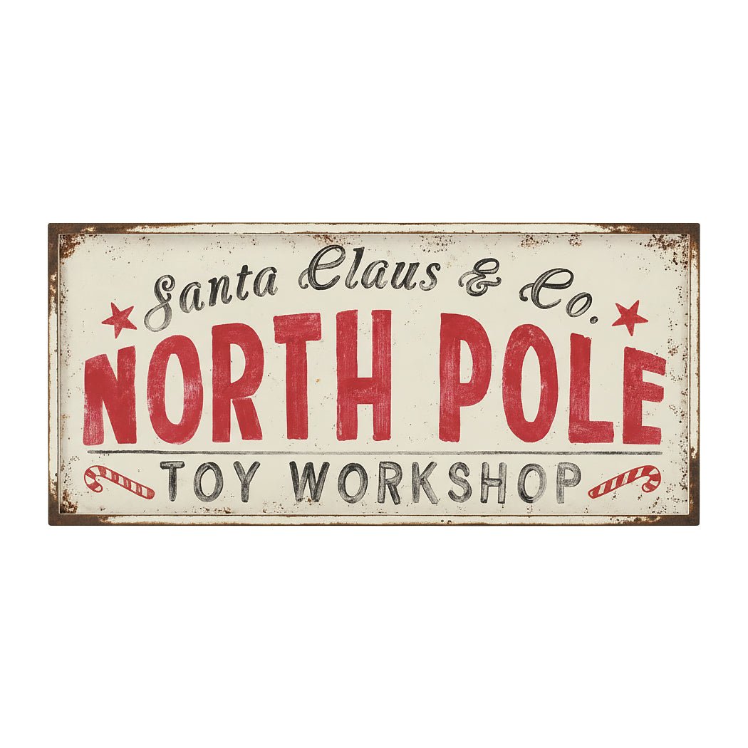 North Pole Toy Workshop Sign 122x56cm – Boxfetti.ae
