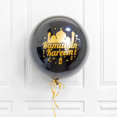 Ramadan Kareem Gold & Black Bubble Balloon