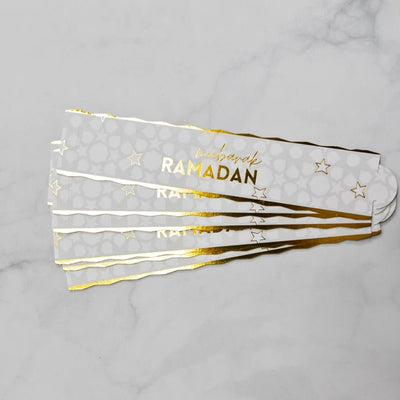 Levant Sky ‘Ramadan Mubarak’ Paper Napkin Rings Set of 12