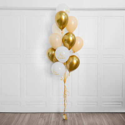 Eid Mubarak Blush & Gold Balloon Bouquet