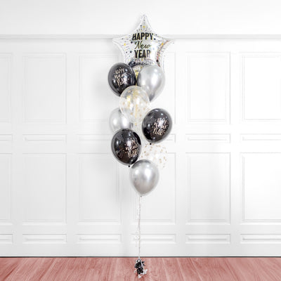 Silver Star Happy New Year Balloon Bouquet