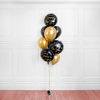 Happy New Year Balloon Bouquet Golden Notes