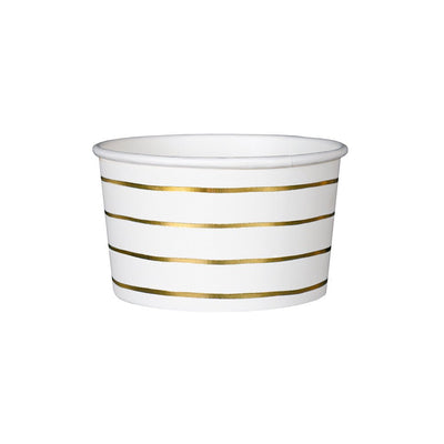 Frenchie Striped Treat Cups Gold Set of 8