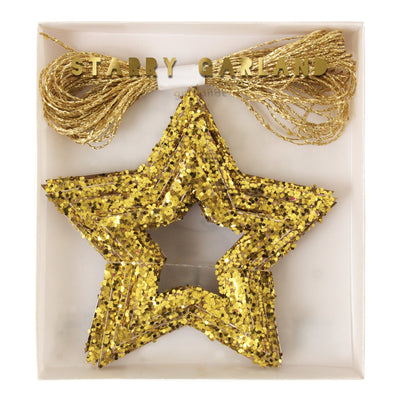 Gold Star Glitter Mini Garland