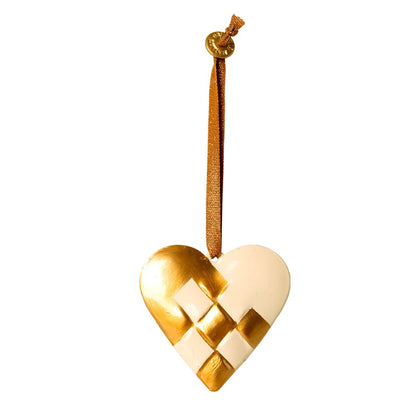 Braided Gold Heart Metal Ornament