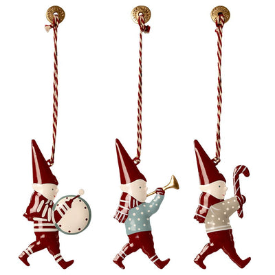 Pixy Metal Ornaments in Matchbox Set of 3
