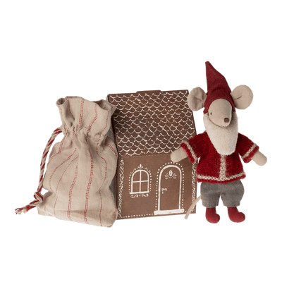 Santa Mouse with Bag and House