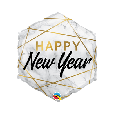 New Year Marble Rectangle Foil Balloon