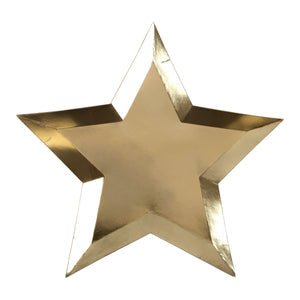 Gold Foil Star Plates Set of 8