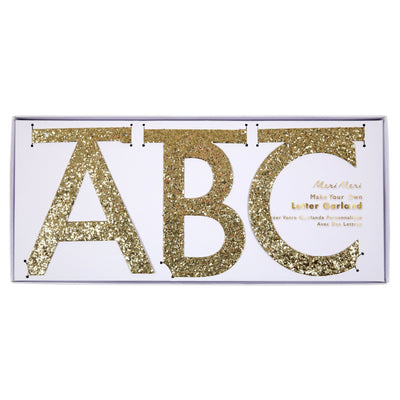 Gold Glitter Letter Garland Kit