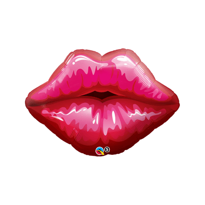 30" Big Red Kissy Lips Foil Balloon