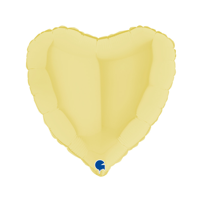 18" Heart Foil Balloon Matte Yellow