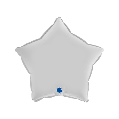 18" Star Foil Balloon Satin White