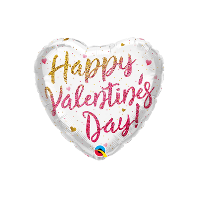 18" Glitter Ombre Valentine's Heart Foil Balloon