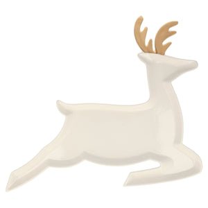 Porcelain Reindeer Plates Set of 2