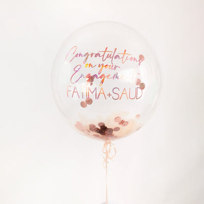 Rose gold Peach balloon with a personalised message