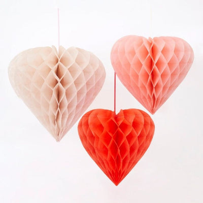 Heart Honeycomb Decorations Set of 6