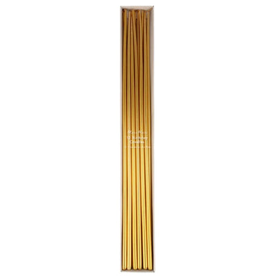 Gold Tall Tapered Candles Set of 12