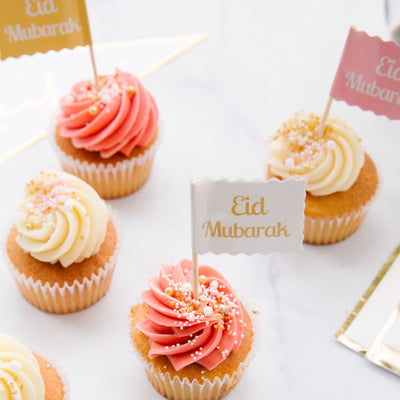 Eid Mubarak Flag Toppers 24 pcs.