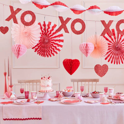 Valentines Honeycomb Garland