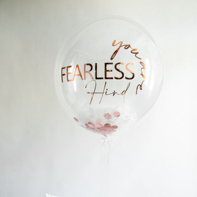 Rosegold balloon with a personalised message