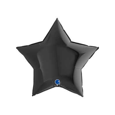 36" Star Black Foil Balloon