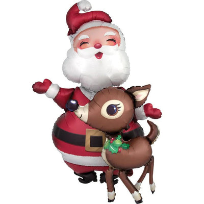 Santa & Reindeer Foil Balloon